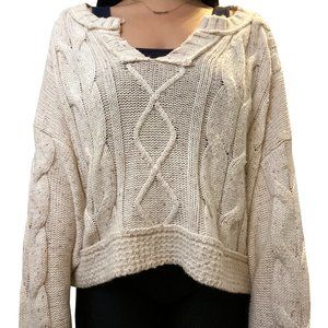 urban outfitters cable knit notched neck sweater